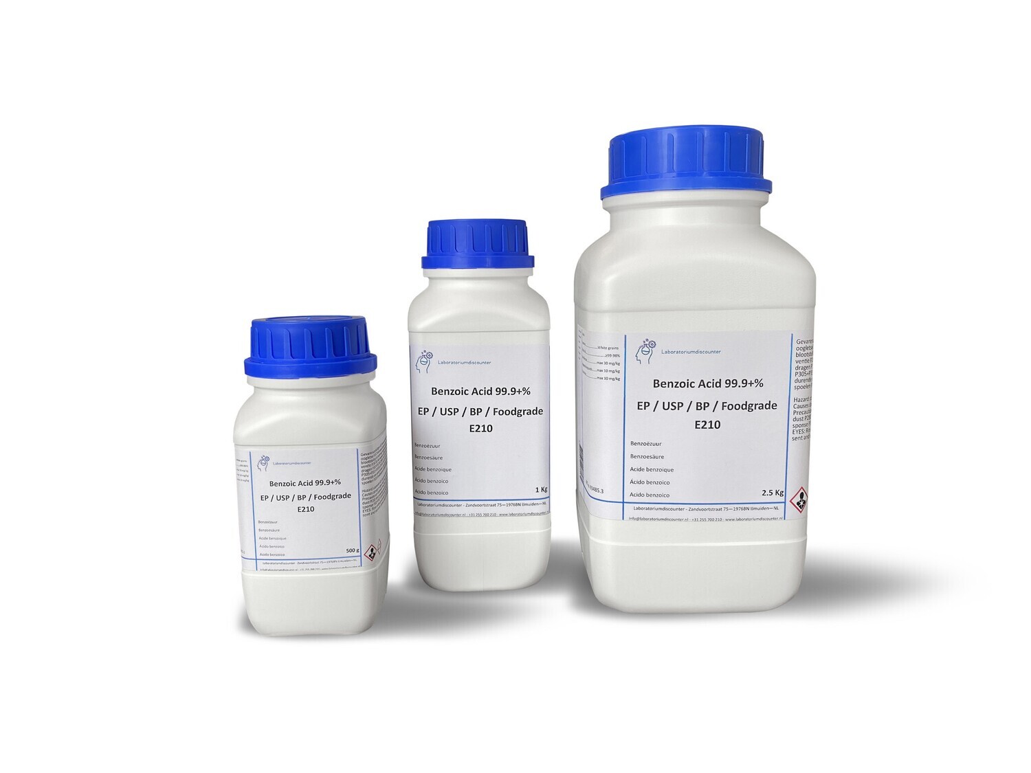 Benzoic Acid 99.98%, Ph.Eur., USP, BP, Foodgrade, E210 2.5 Kilogram