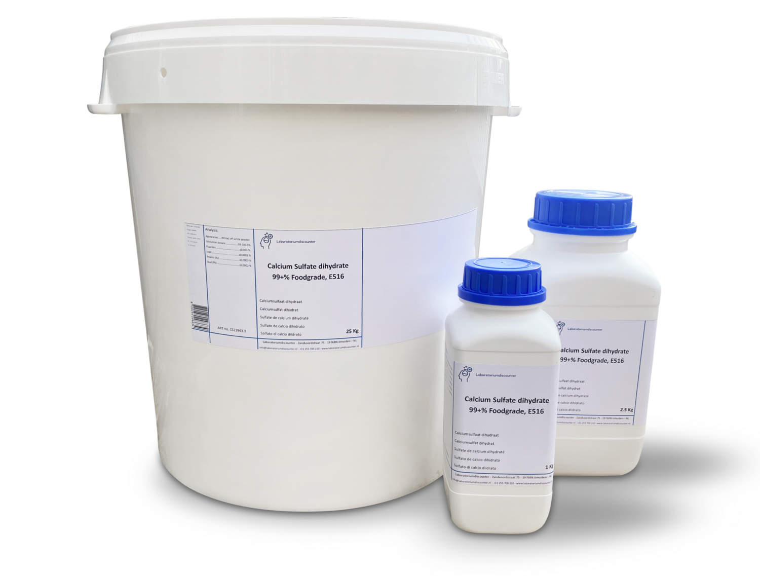 Calcium sulfate dihydrate, food grade, E516 2.5 Kilogram