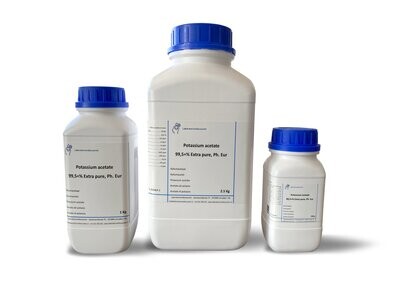 Acetato de potasio 99.5+% extra puro, ph. Eur 25 kilogramo