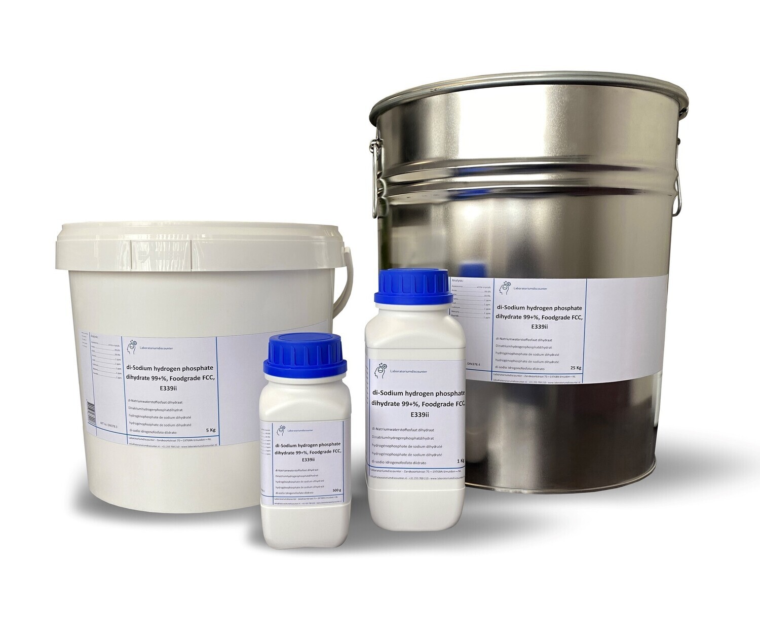 di-Sodium hydrogen phosphate dihydrate 99 +%, Foodgrade, FCC, E339 (ii) 25 Kilogram