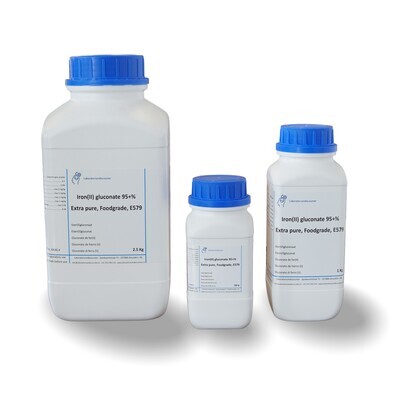 Ferro (ii) gluconato 95+% extra puro, foodgrade, e579 100 grammi