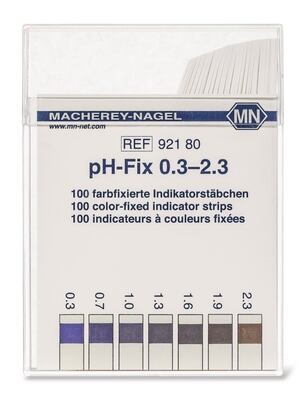 Bandelettes indicatrices de pH pH-Fix pH 0,3 - 2,3 en emballage carré