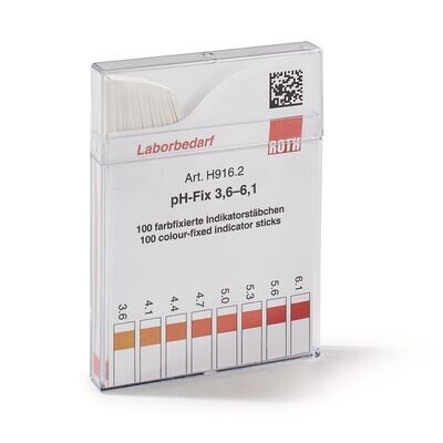 Bandelettes indicatrices de pH pH-Fix pH 3,6 - 6,1 en emballage carré