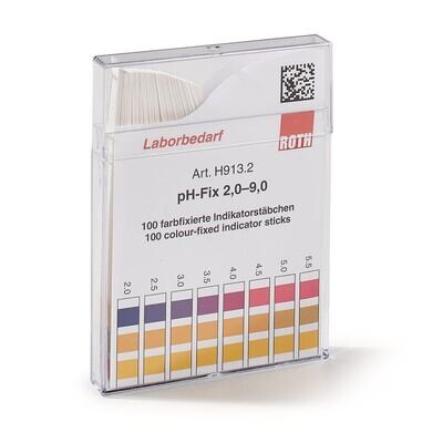 Bandelettes indicatrices de pH pH-Fix pH 2,0 - 9,0 dans un emballage carré