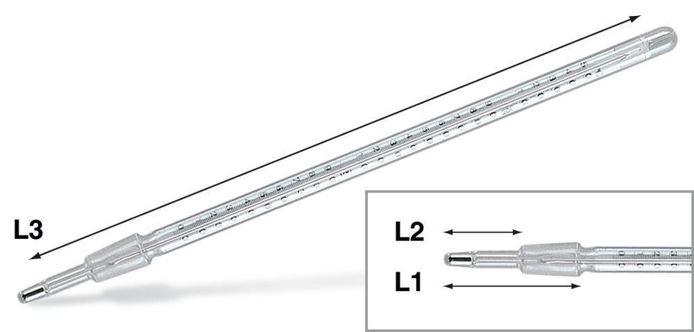 Ground thermometer, 0 to +250 °C, 1 °C, 385 mm, 85 mm