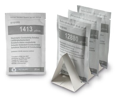 Estándar de conductividad 1413 µS/cm en bolsas