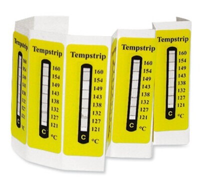 Temperature measuring strips irreversible, 121-127-132-138-143-149-154-160 °C