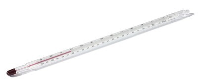 Termometro in vetro calibrato, da 0 a +50 °C, 0,5 °C