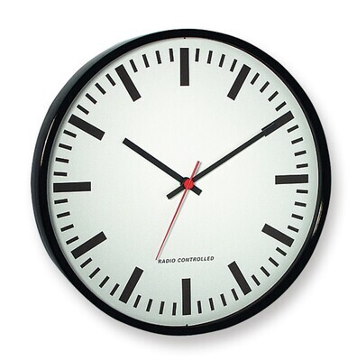 Orologio da parete radiocontrollato, nero