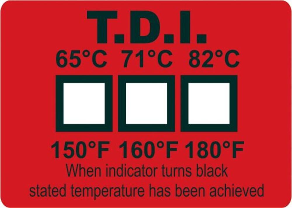 Thermal disinfection indicator irreversible