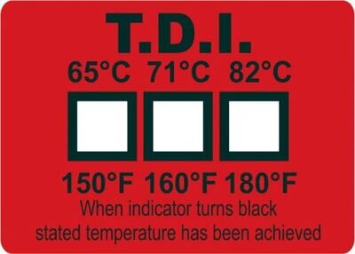 Thermal disinfection indicator irreversible