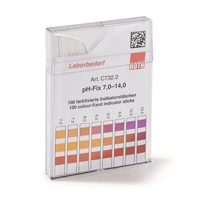 Tiras indicadoras de pH pH-Fix pH 7,0 - 14,0 en embalaje cuadrado