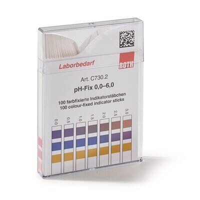Strisce indicatrici di pH pH-Fix pH 0,0 - 6,0 in confezione quadrata
