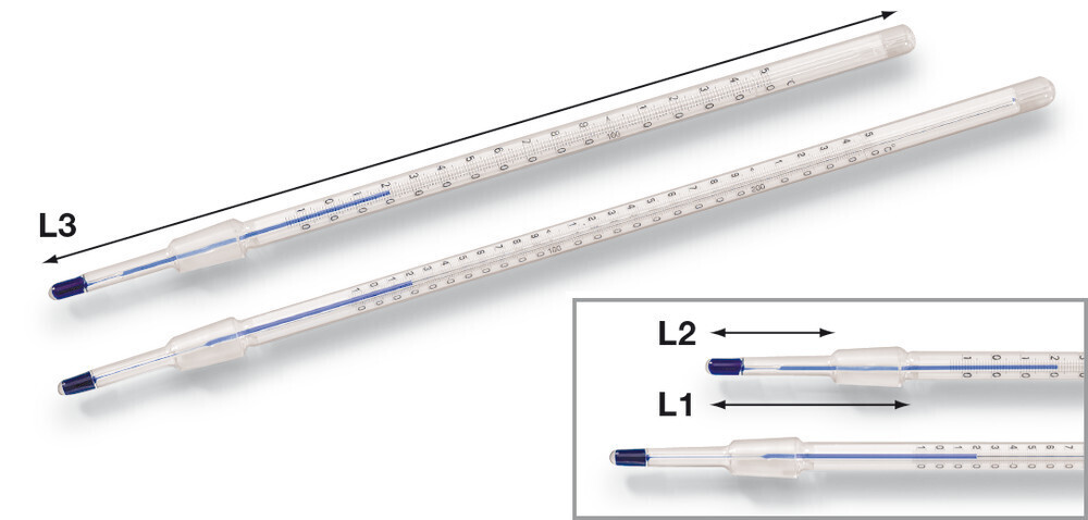 Ground thermometer according to DIN 12784, -10 to +250 °C, 395 mm, 95 mm