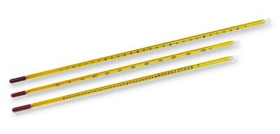 Glass thermometer with red special filling Containment model with factory certificate, -10 to +150 °C, 1 °C, 305 mm