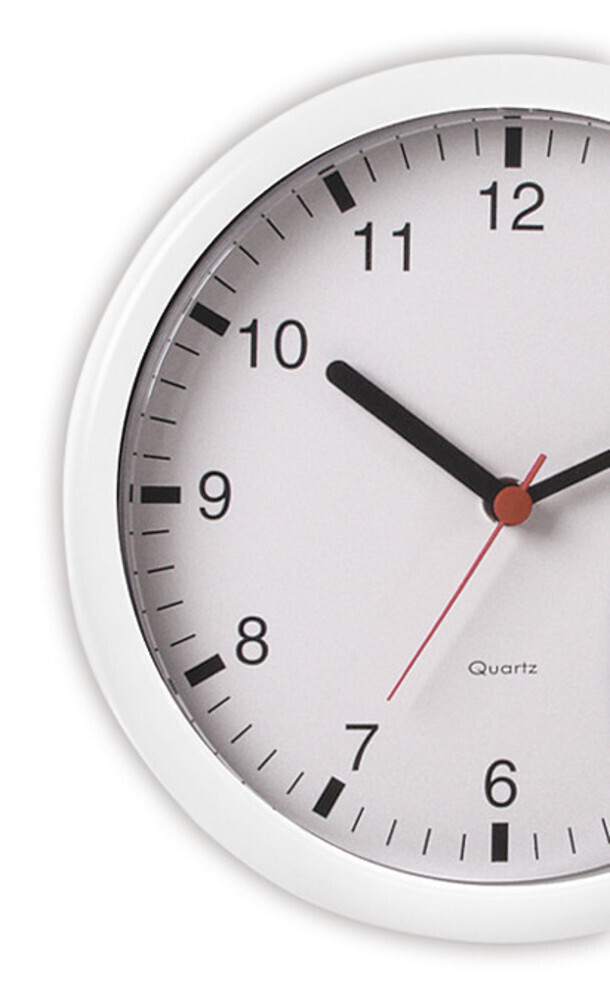 Quartz wall clocks, white