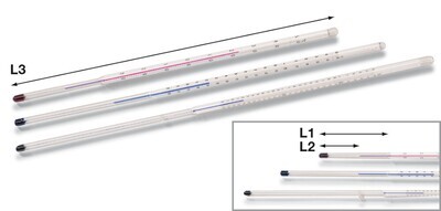 Straight thermometer according to DIN 12781, -20 to +150 °C, 675 mm, 400 mm