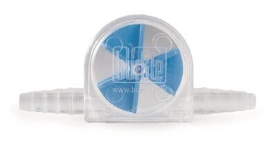 Flow indicator with polymethylpentene impeller, blue