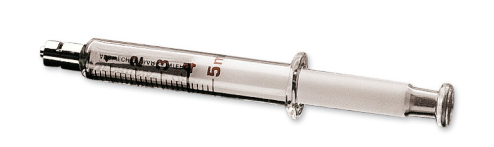 Seringue en verre avec raccord Luer Lock (verre, métal), 5 ml, 1 pièce