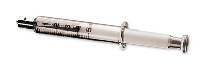 Glass syringe with Luer Lock connection (glass, metal), 1 ml, 1 piece