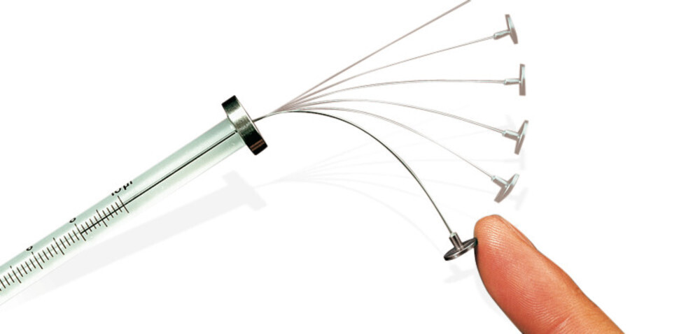 Microliter syringe with super-elastic piston, 5 µl, Sharp needle, for GC, 1 piece