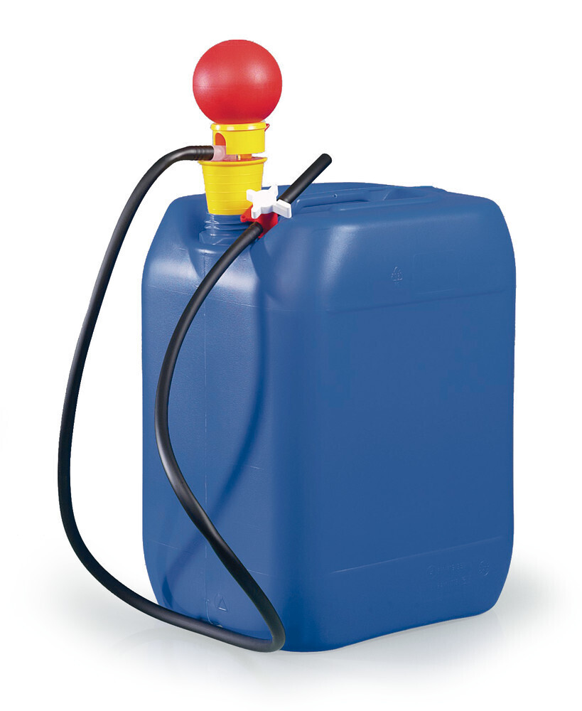 Pompa per serbatoio OTAL® PP ad azionamento manuale, con tubo in PVC e rubinetto in PP/PETubi di trasporto 12 mm, 1 pezzo