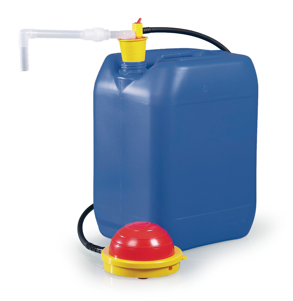 Bomba de depósito OTAL® PP Con pedal, con arco de salida de PP Tubos de transporte 18 mm, 1 pieza