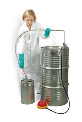 Foot-operated solvent pumps, with outlet hose, 1 piece