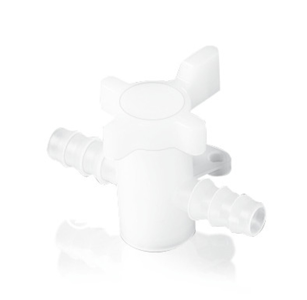 Hose valve 2-way tap, Gesch. for, Hose inside 7-9 mm, PVDF, 1 Piece