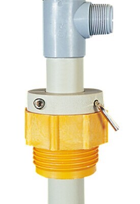 Accessories Drum coupling PP for drum pumps PP / PTFE / AccuOne / EnergyOne, Gesch. for, 2Inch steel fine thread (internal) and adapter for Tri-Sure® coarse thread (internal), 1 piece