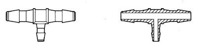 Hose reduction pieces ROTILABO® Mini T-shape, Gesch. for, Hose inside 1.6 / 2.4 / 1.6 mm, 10 pieces