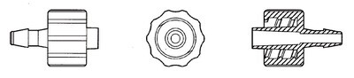 Luer tube connector ROTILABO®, Gesch. front, Luer Lock female / tubing inside 1.6 mm, 10 Pieces