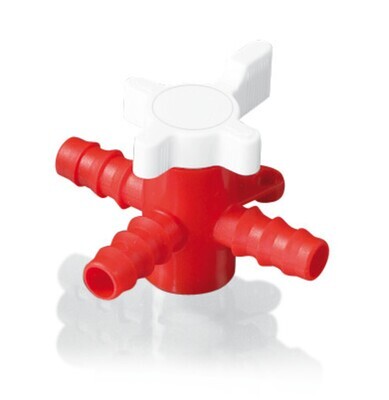 Hose valve 3-way tap, Gesch. for, Hose inside 7-9 mm, PP/PE, 1 piece