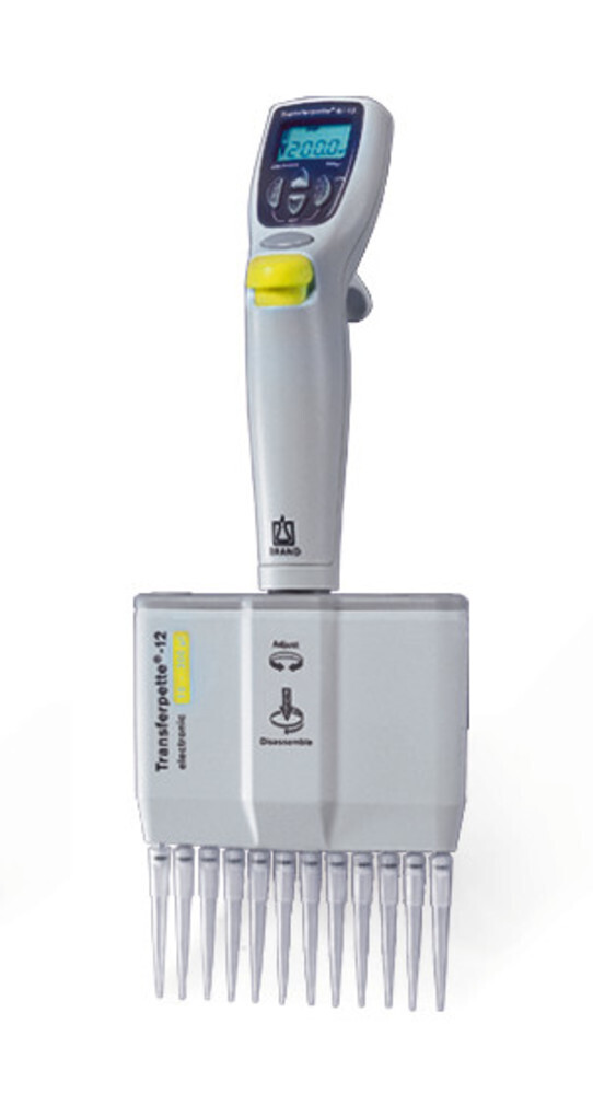 Multi-channel microliter pipette Transferpette® electronic 12-channel, 10 to 200 µl, 1 piece