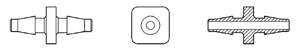 Hose connectors ROTILABO® Mini Straight shape, Gesch. for, Hose inside 3.2 mm, 10 pieces