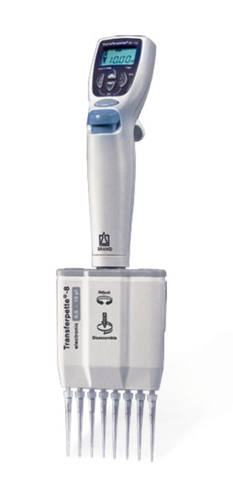 Multi-channel microliter pipette Transferpette® electronic 8-channel, 10 to 200 µl, 1 piece