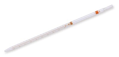 Messpipetten mit breiter Öffnung, 25 ml, Graduierung, 0,1 ml, Baumwollstopfenende, ja, 6 Stück