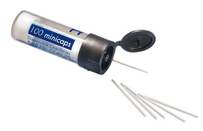 Pipettes capillaires mini bouchons, 0,5 µl, noires, 1000 pièces