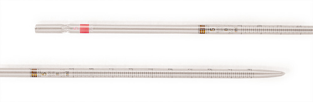 Measuring pipettes type 3 class B, 10 ml, Division, 0.1 ml, Cotton stopper end, yes, 12 pieces