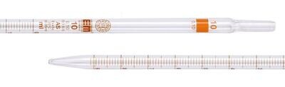 Pipettes graduées type 3 classe AS, 5 ml, Division, 0,05 ml, Extrémité avec bouchon en coton, oui, 12 pièces