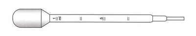Pasteur pipettes with scale Filling volume 2.2 ml, Sterile, 25 x 20, 500 pieces