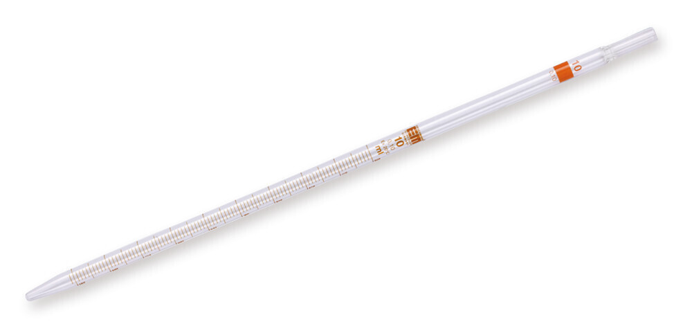 Measuring pipettes wide opening, 5 ml, Graduation, 0.1 ml, Cotton stopper end, yes, 12 pieces