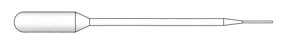 Pasteur pipettes ultra-thin syringes no graduation, 3.5 ml, Sterile, individual, 157 mm, 400 pieces