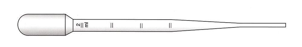 Pasteur pipettes with scale Filling volume 1.8 ml, 2 ml, Non sterile, 1 x 500, 152 mm, 500 pieces