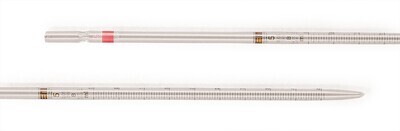 Pipette graduate tipo 3 classe B, 50 ml, Divisione, 0,2 ml, Estremità con tappo in cotone, sì, 6 pezzi