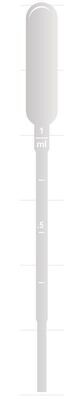 Pasteur pipettes with scale 1 ml, large suction ball, wide opening, 500 pieces