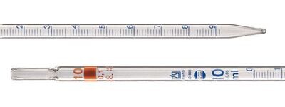 Measuring pipettes BLAUBRAND® type 3 class AS, 2 ml, Division, 0.02 ml, Cotton stopper end, yes, 12 pieces
