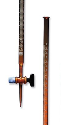 Burette Classe B Avec robinet droit en verre, 10 ml, 2 pièces