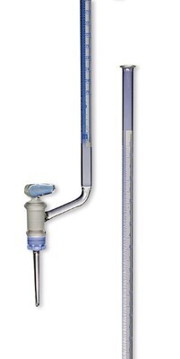 Burette with Schellbach stripes Class B With glass tap on the side NS 12.5/28, 10 ml, 2 pieces
