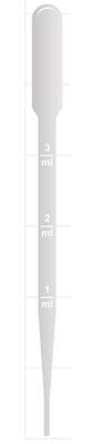 Pasteur pipettes with graduation 3 ml, Sterile, 25 x 20, 500 pieces